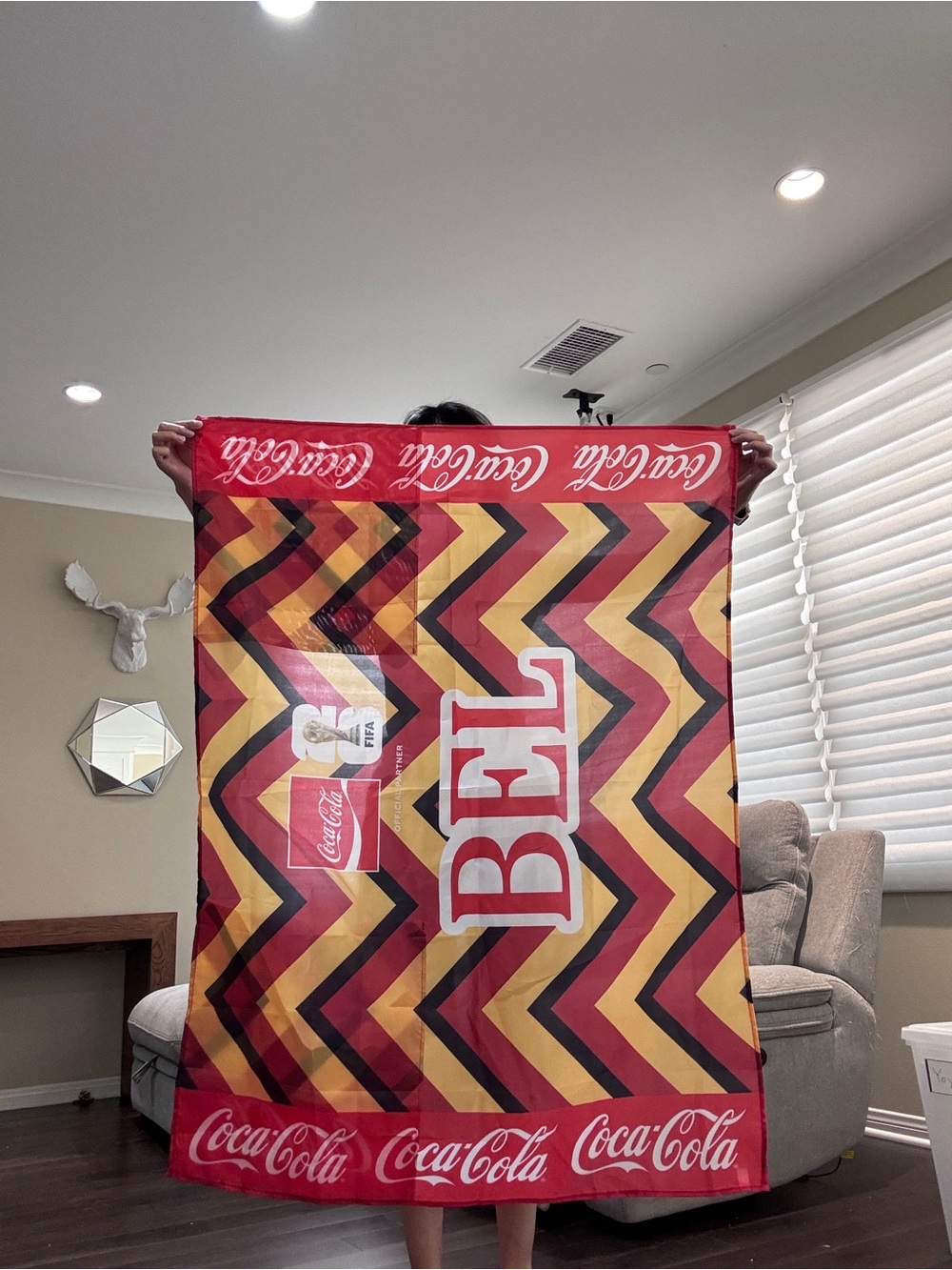 FIFA 2026 World Cup Belgium Coca-Cola Official Promotional BEL Flag Cape Poncho - Picture 4 of 12